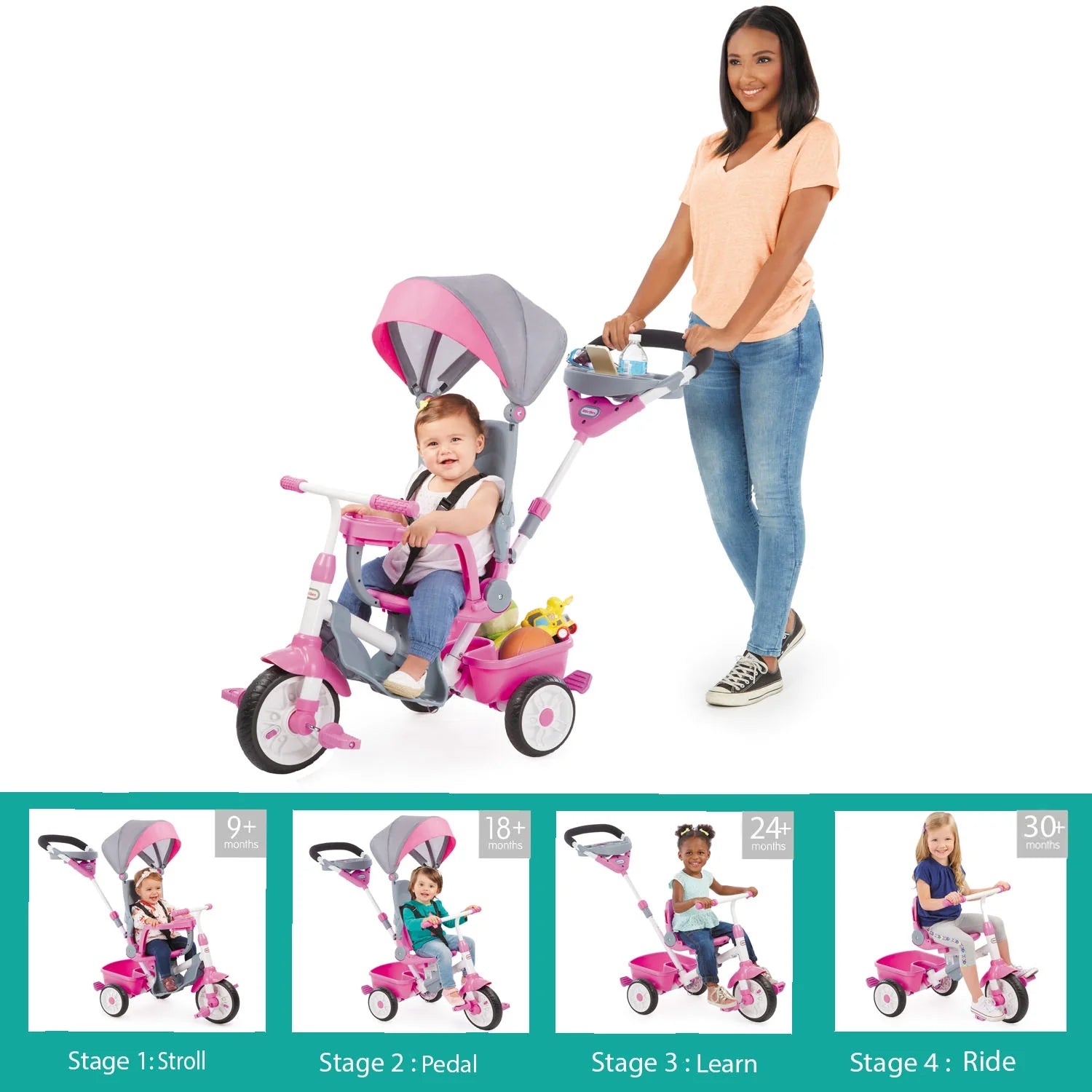 Perfect Fit™ 4-in-1-Trike - Pink